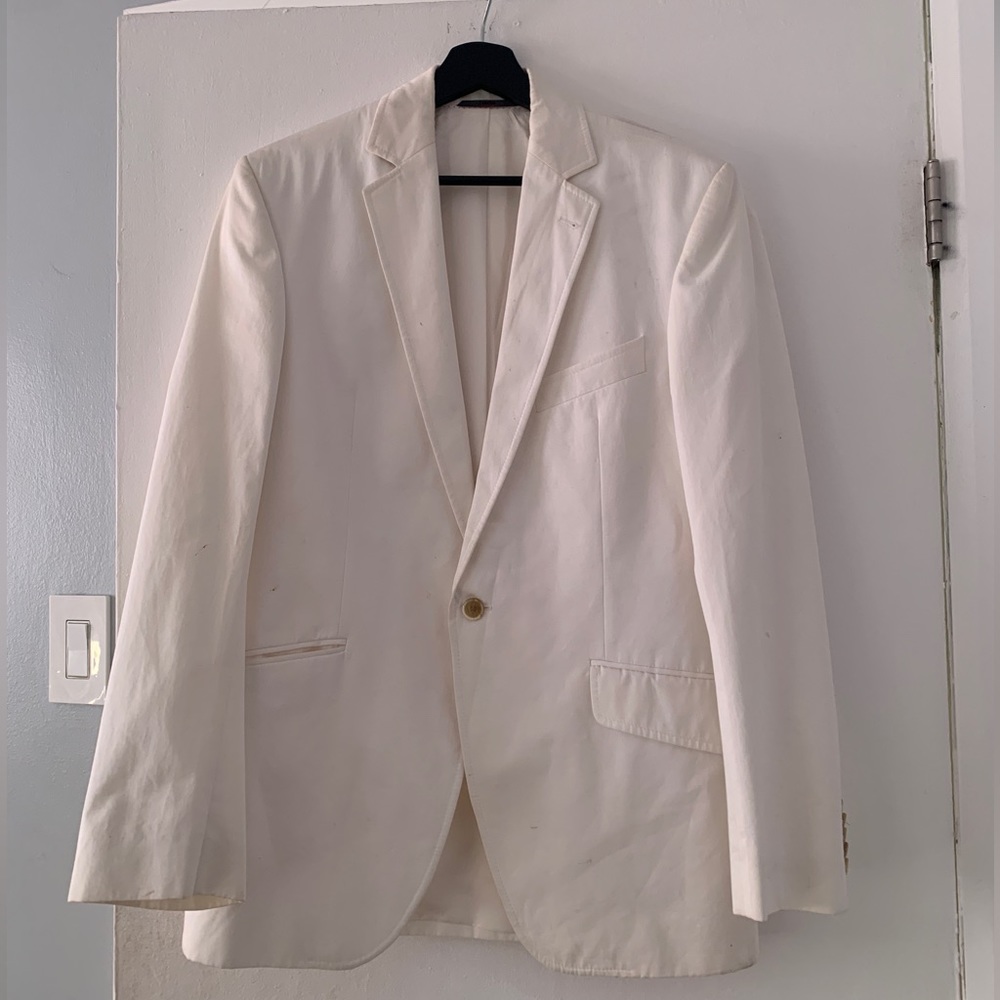 Oversized white blazer